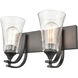 Natalie 2 Light 14.5 inch Matte Black Vanity Light Wall Light